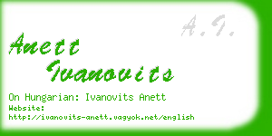 anett ivanovits business card